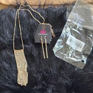 Paparazzi Gold Rhinestone Jewelry Set